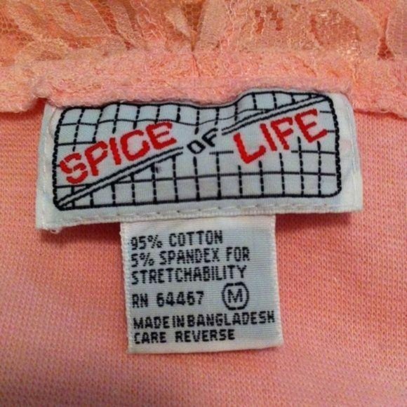 VTG PINK LACE CROP TOP SHOULDER PADS WOMENS S/M - Picture 4 of 4